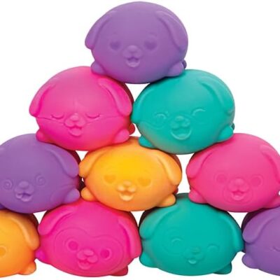 Schylling NeeDoh Teenie Funky Pups – Sensory Squeeze Toy – Contains 3 Mini Groovy Globs – 1.5 Wide – Color May Vary (Pack of 1)