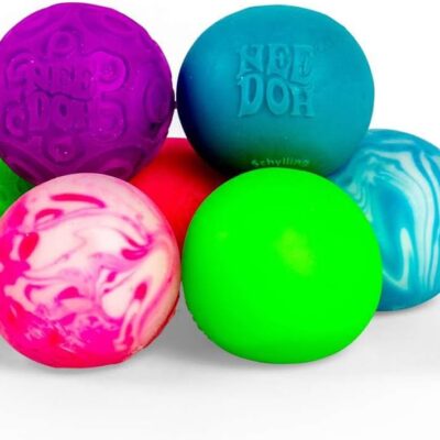 Schylling NeeDoh Teenie Single – Sensory Squeeze Toy – Mini Groovy Glob – 1.25 Wide – Color May Vary (Pack of 1)
