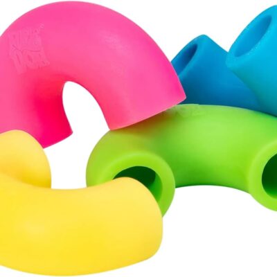 Schylling NeeDoh Mac ‘N- Squeeze – Sensory Squeeze Toy – Contains 4 Squishy Noodles – 3 Wide – Color May Vary (Pack of 1)