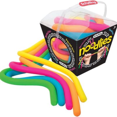 Schylling NeeDoh Noodlies – Sensory Squeeze Toy – Contains 5 Stretchy Noodles – 14 Long – Multicolored (Pack of 1)