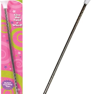 Schylling Twirling Baton – Metal Kids Baton – Rubberized Ends in Assorted Pink. White. and Purple Colors – Ages 3 and Up – One Baton