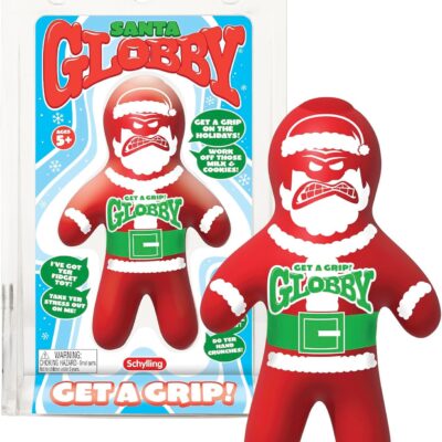 Schylling Santa Globby – Sensory Toy with a Tough Squish – Get a Grip with a Santa-Themed Squeeze – Ages 3 and Up – One Santa