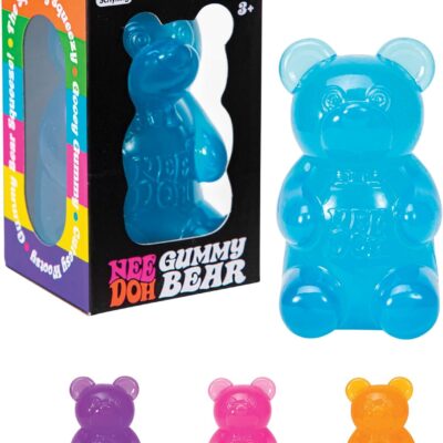 Schylling NeeDoh Gummy Bear – Sensory Fidget Toy with Jelly-Like Filling – 3.5 Tall – Colors May Vary (Pack of 1)