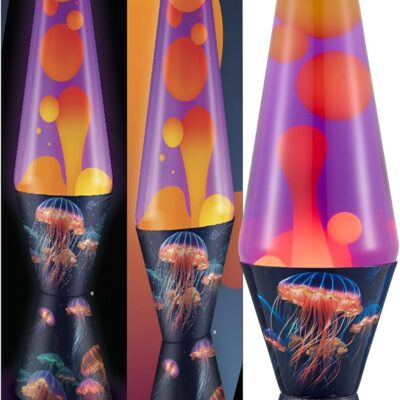 Lava The Original Lamp – 14.5 Luminous Jelly Fish ?C Classic Liquid Motion Lamp – Yellow Wax and Purple Liquid – Item #2424 (Amazon Exclusive)