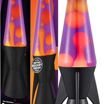 Lava The Original Lamp – 14.5 Evenfall ?C Retro Rocket Liquid Motion Lamp – Yellow Wax and Purple Liquid – Item #2391 (Amazon Exclusive)