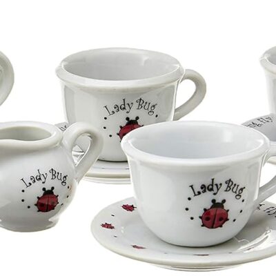 Schylling Ladybug Porcelain Tea Set . White