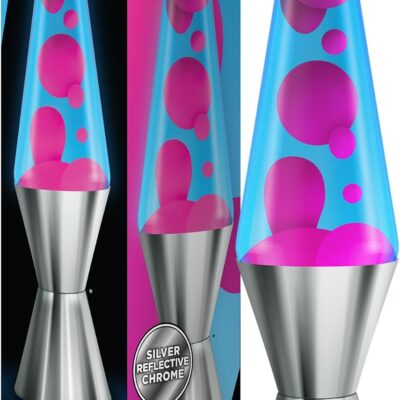 The Original Lava? Lamp – 14.5 Techno Chrome – Classic Liquid Motion Lamp – Pink Lava and Blue Liquid – Item #2097 (Amazon Exclusive)