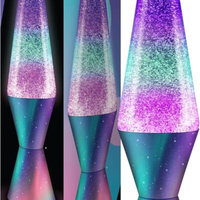 Lava? Lamp – 14.5 Polar Glimmer – The Original Motion Light – Silver Glitter. Multicolor Base and Globe – Item #2048 (Amazon Exclusive)