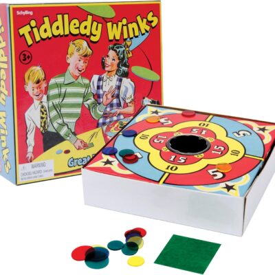 Schylling Tiddledy Winks – Classic Game for The Whole Family – Includes Game Board. Cup. and Winks – Ages 3 and Up