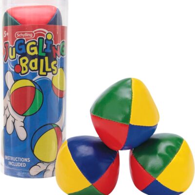 Schylling Classic Juggling Balls – Colorful Vinyl Toss-and-Catch Balls with Bead Filling – Includes 3 Balls and Instructions – Ages 5 and Up – Three Piece Set