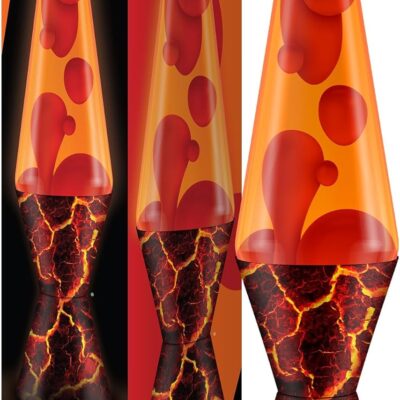 The Original Lava? Lamp – 14.5 Volcanic Crags – Classic Liquid Motion Lamp – Red Wax and Orange Liquid – #2078 (Amazon Exclusive)
