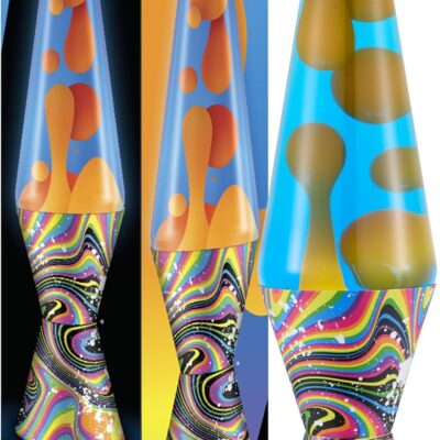 Lava The Original Lamp – 14.5 Splattered Distortion ?C Classic Liquid Motion Lamp – Orange Wax and Blue Liquid – Item #2427 (Amazon Exclusive)