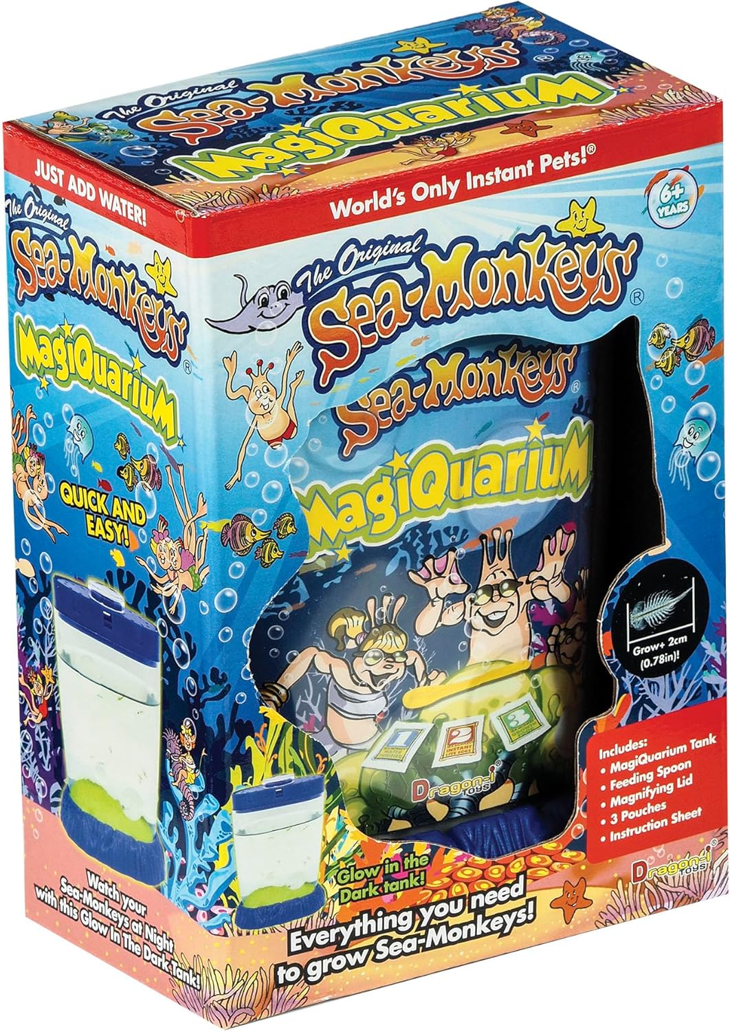 Sea-Monkeys Magiquarium – World-s Easiest. No-Mess Pet – Grow Your Own Pet in a Light-Up Aquarium – Ages 6 and Up – One Kit